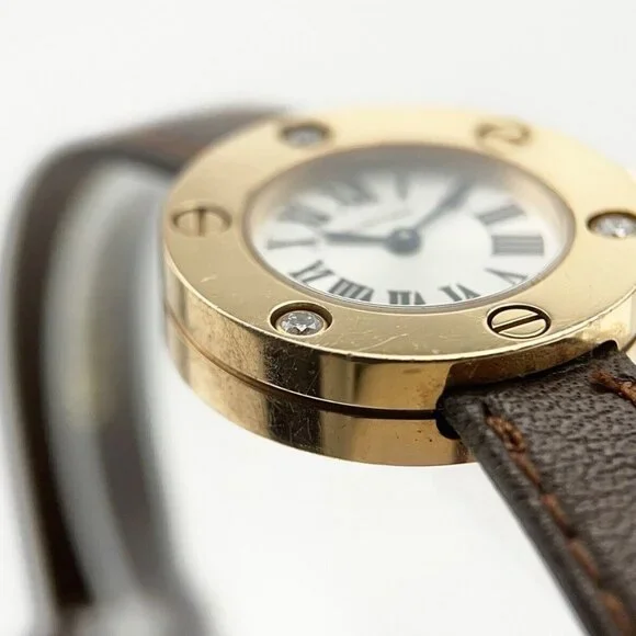 Cartier Love Watch Quartz 23mm Silver 18k Rose Gold Factory Diamonds Watch Only - Picture 3 of 8